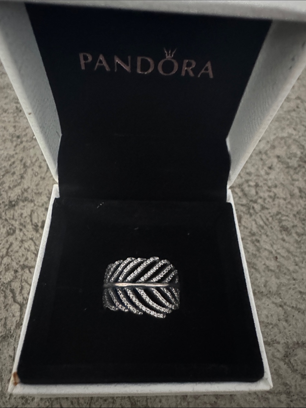 Pandora Silver Leaf Motif Ring - Silver